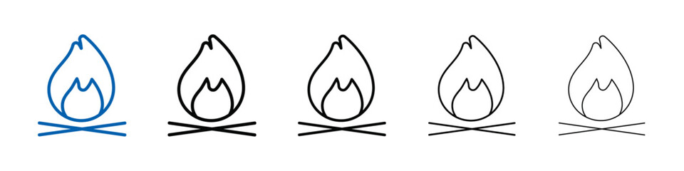 Poster - Campfire icon Outline vector logo for web ui