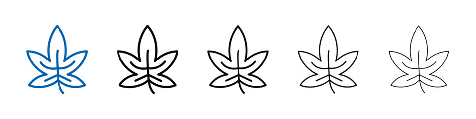 Poster - Cannabis leafs icon Outline vector logo for web ui