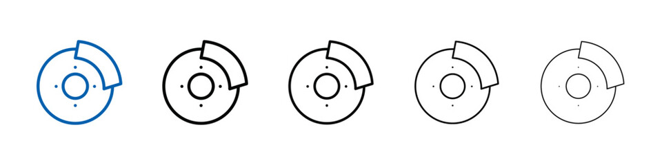 Poster - Car brake disk with caliper icon Outline vector logo for web ui