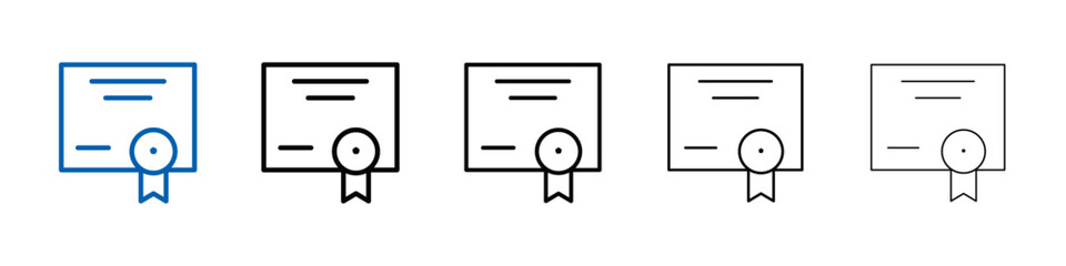 Poster - Certificate icon Outline vector logo for web ui