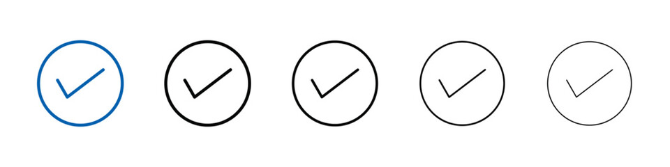 Poster - Check sign icon Outline vector logo for web ui