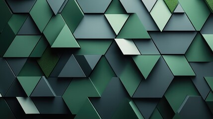 Poster - 3D Geometric Abstract Pattern with Triangles and Rhombus