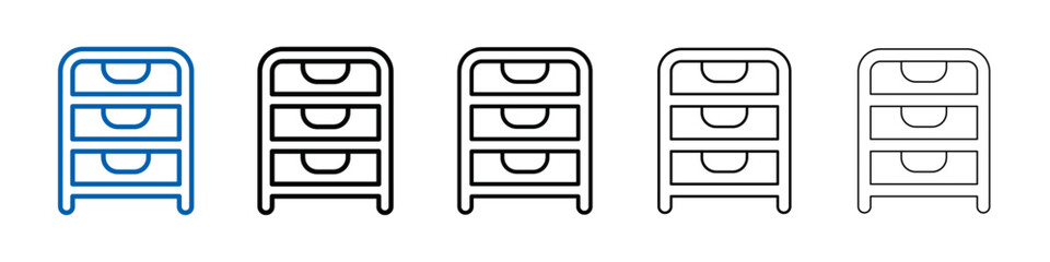 Poster - Chest of drawers icon Outline vector logo for web ui