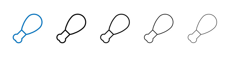 Poster - Chicken leg icon Outline vector logo for web ui
