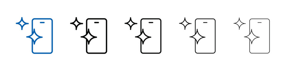 Poster - clean phone glass icon Outline vector logo for web ui