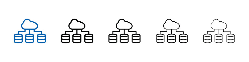 Poster - Cloud database icon Outline vector logo for web ui
