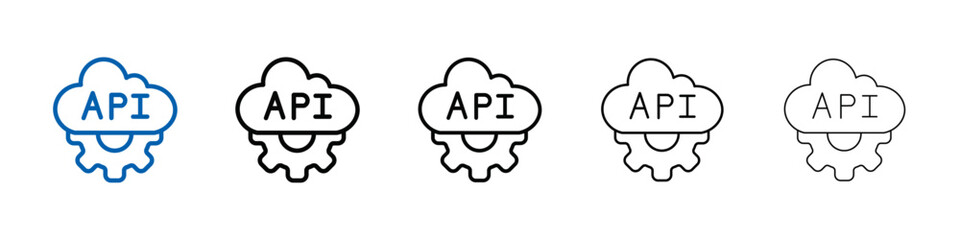 Poster - Cloud API icon Outline vector logo for web ui