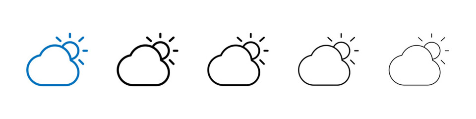 Poster - Cloud sun icon Outline vector logo for web ui