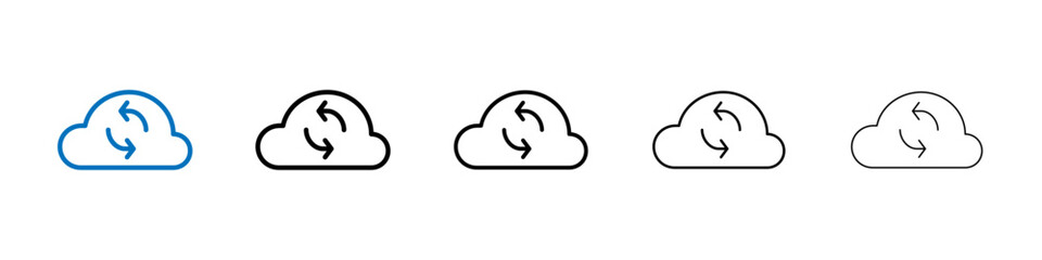 Poster - Cloud sync icon Outline vector logo for web ui