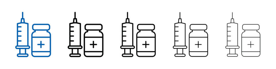 Poster - Covid 19 vaccine icon Outline vector logo for web ui
