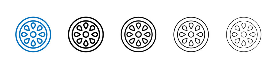 Poster - Cucumber slice icon Outline vector logo for web ui