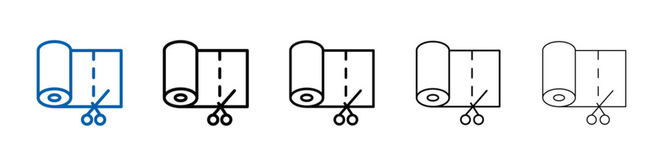 Poster - Cut roll of fabric icon Outline vector logo for web ui