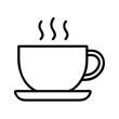 © Waliul - hot cup of tea or coffee icon, lazy day line art, lazy day icon - simple black line art icon of hot cup of tea or coffee, symbolizing lazy day celebrations. lazy day vector art.