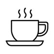 © Waliul - hot cup of tea or coffee icon, lazy day line art, lazy day icon - simple black line art icon of hot cup of tea or coffee, symbolizing lazy day celebrations. lazy day vector art.