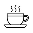 © Waliul - hot cup of tea or coffee icon, lazy day line art, lazy day icon - simple black line art icon of hot cup of tea or coffee, symbolizing lazy day celebrations. lazy day vector art.