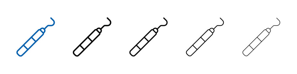 Aufkleber - Dental pick icon Outline vector logo for web ui
