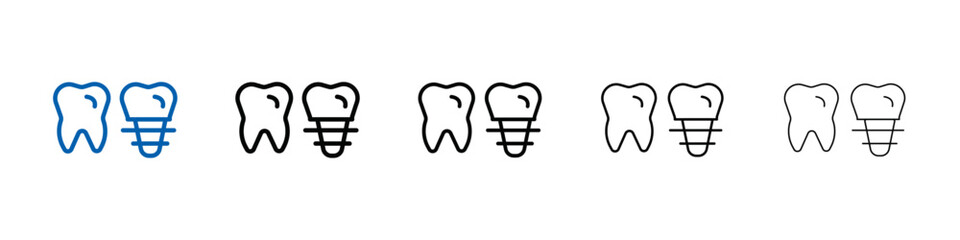 Aufkleber - Dental implants icon Outline vector logo for web ui