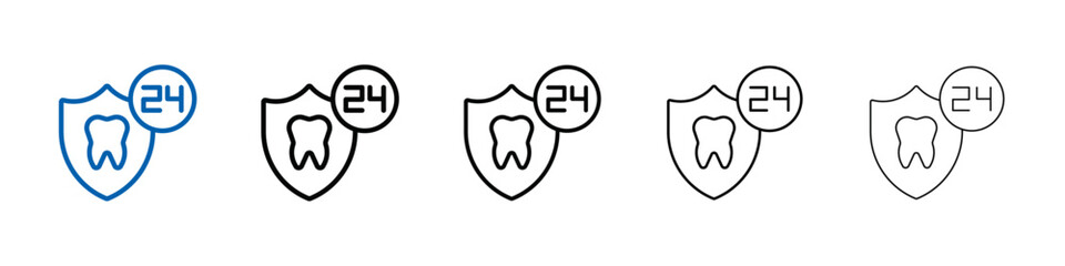Poster - Dental Protection for 24 Hours icon Outline vector logo for web ui