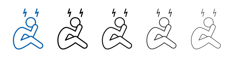 Poster - Depression icon Outline vector logo for web ui