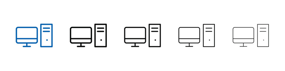 Aufkleber - Desktop computer icon Outline vector logo for web ui