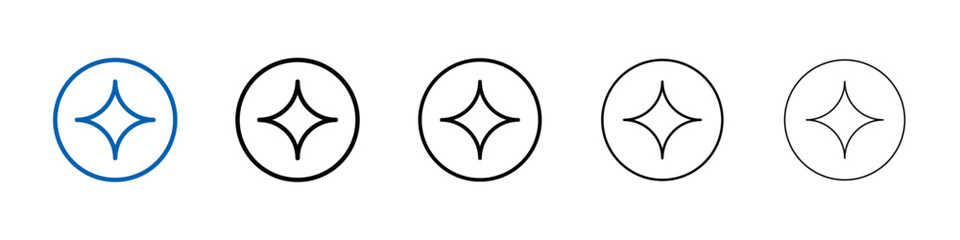 Poster - Diamond star icon Outline vector logo for web ui