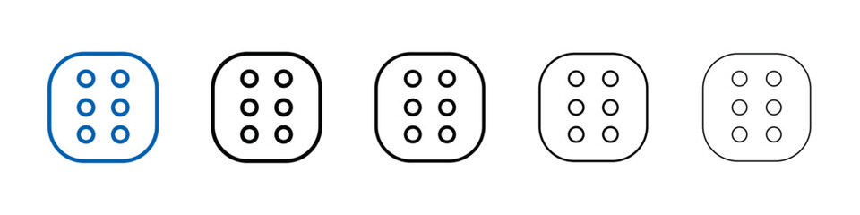 Poster - Dice Six Icon Outline vector logo for web ui