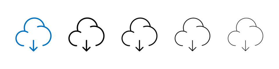 Poster - Download from Cloud icon Outline vector logo for web ui