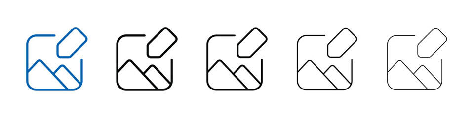 Poster - Edit Image Icon Outline vector logo for web ui
