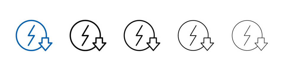 Poster - Energy reduction icon Outline vector logo for web ui