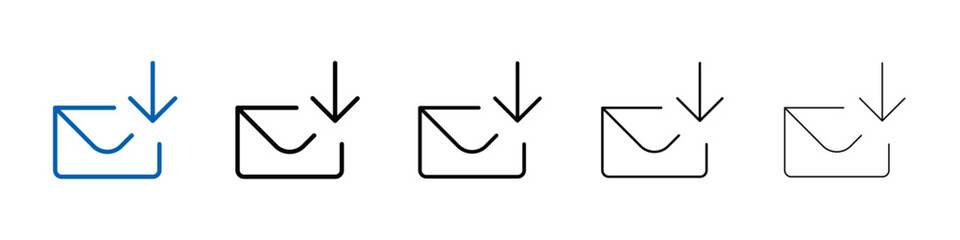 Poster - Envelope mail drop icon Outline vector logo for web ui