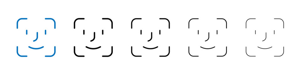 Poster - Face id icon Outline vector logo for web ui
