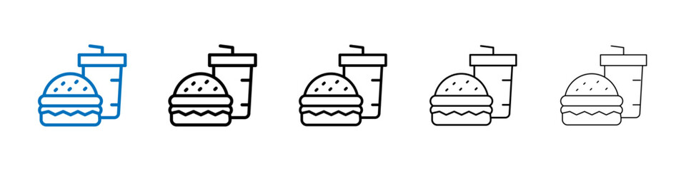 Poster - Fast food icon Outline vector logo for web ui