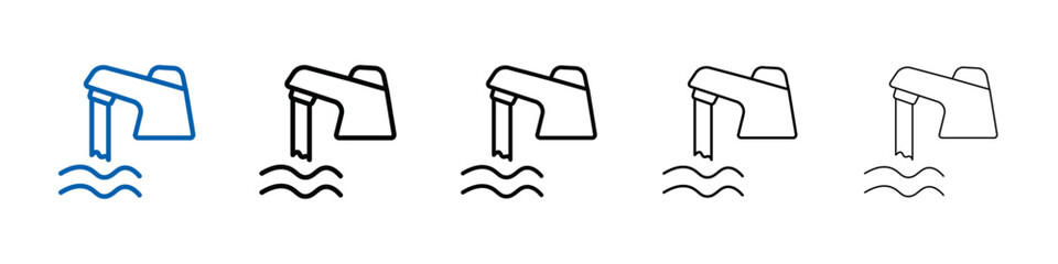 Poster - Faucet tap water icon Outline vector logo for web ui