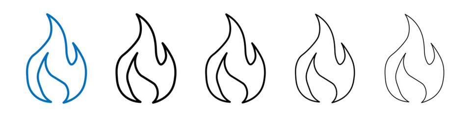 Poster - Flame icon Outline vector logo for web ui