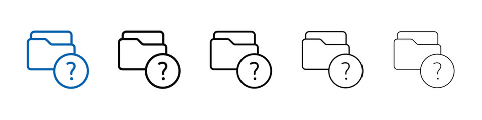 Poster - Folder with questionmark icon Outline vector logo for web ui