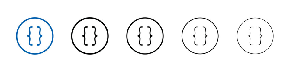 Aufkleber - Font brackets icon Outline vector logo for web ui