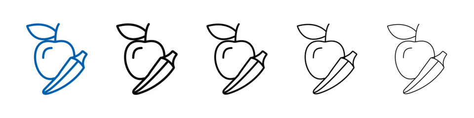 Poster - Fruits and vegetables icon Outline vector logo for web ui