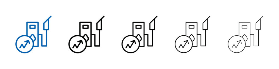 Poster - Fuel price increase icon Outline vector logo for web ui