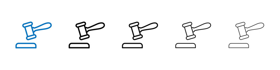 Poster - Gavel icon Outline vector logo for web ui