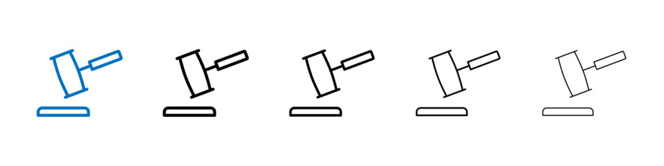 Poster - Gavel icon Outline vector logo for web ui