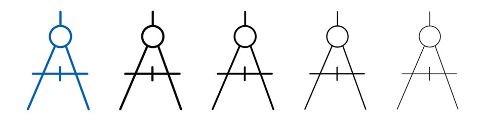Poster - geometric compass icon Outline vector logo for web ui