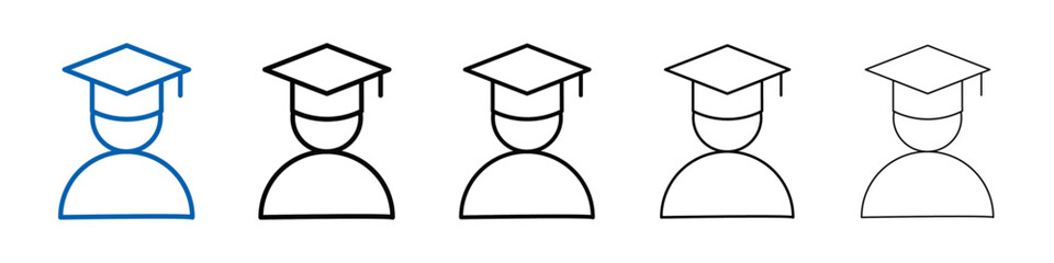 Poster - Graduated student icon Outline vector logo for web ui