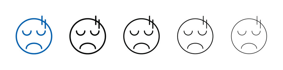 Poster - Guilty face emoji icon Outline vector logo for web ui