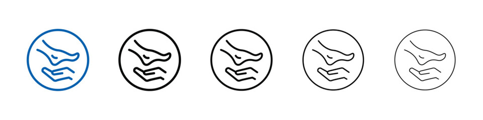 Poster - hand and foot icon Outline vector logo for web ui