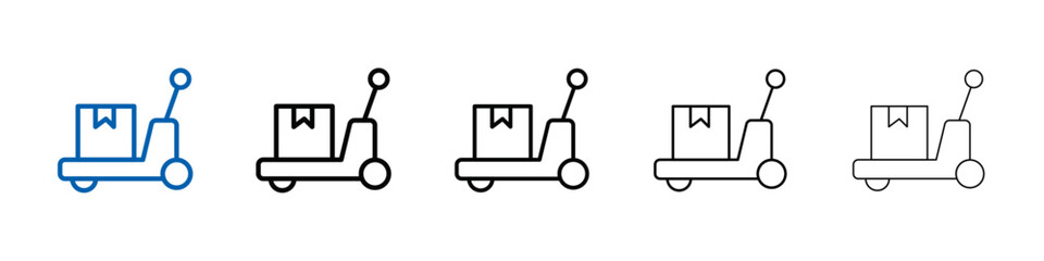 Aufkleber - Hand pallet jack icon Outline vector logo for web ui