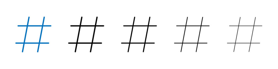 Poster - Hashtag icon Outline vector logo for web ui