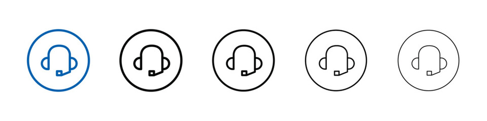 Poster - Headset icon Outline vector logo for web ui