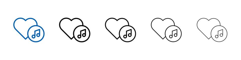 Poster - Heard heart note icon Outline vector logo for web ui