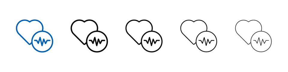 Poster - heart rate icon Outline vector logo for web ui