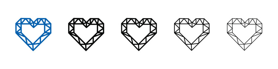 Poster - Heart shaped diamond icon Outline vector logo for web ui